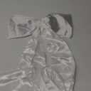 20 x 47 Inches Extra Large Christmas Satin Bows Christmas Tree Topper Decorations Giant Xmas Tree Toppers Bows for Home Wreath Wall Holiday Birthday Wedding Engagement Party Decor(White)