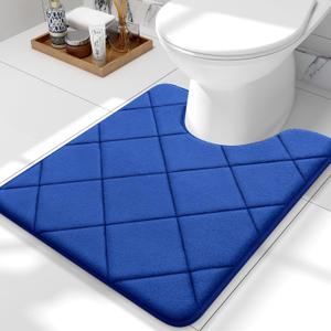 OLANLY Memory Foam Toilet Rugs U-Shaped 24x20, Ultra Soft and Absorbent Bathroom Rugs, Machine Washable Quick Dry, Comfortable Bathroom Contour Bath Mats for Toilet Base