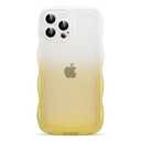 XIQI Compatible with iPhone 13 Pro Case 6.1" 2021, Cute Kawaii Curly Wave Frame Shape Soft Silicone Shockproof Protective Phone Cover for Women Girls, Gradient Yellow