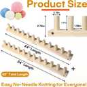 Mtuiewo 24'' Chunky Blanket Loom with Screwdriver, 2 Pcs 12'' No-Needles Hand Knitting Loom, Blanket Looms for Bulky Yarn Crafts, Beginner Knitting Kit, Adjustable & Reusable(24'' Total)