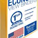 Samsill Economy 3 Ring Binder Organizer, 1.5 Inch Round Ring Binder, Customizable Clear View Cover, Yellow Binder