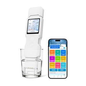 9-in-1 Smart Water Tester with APP Monitoring, Digital Water Test Kit for Turbidity, TDS, EC, Temp, Salt, GH, TOC, COD & UV275, Professional Water Tester for Drinking Water, Well, Tap & Outdoor.
