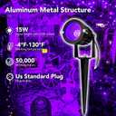 Halloween LED Black Light: 15W Spot Lights Outdoor UV Spotlight for Halloween Christmas | 2 PacK 110V Plug-in Blacklight with IP65 Waterproof for Party Body Paint Fluorescent Poster Neon Glow