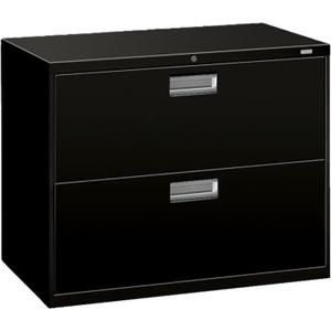 HON 2 Drawer Lateral File Cabinet with Lock, Metal Filing Cabinets for Offices, Hanging Files, and Under Desk, 18" Deep, Black