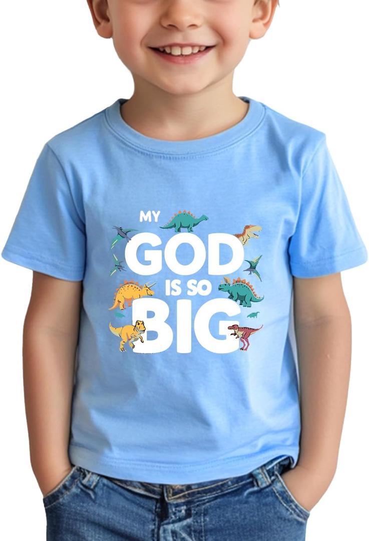 Toddler Dinosaur Shirts for Boys Gifts Little Kids Girls Dino Shirt Cartoon Graphic Tees T-Shirt Short Sleeve Clothes (7T/150, Blue)
