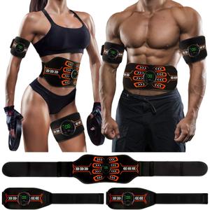 Electronic Muscle Stimulator, Abs Stimulator Muscle Toner, Ab Machine Trainer for All Body, Rechargeble for Fitness Strength Training Workout Equipment for Men and Women(Waist + Arms)