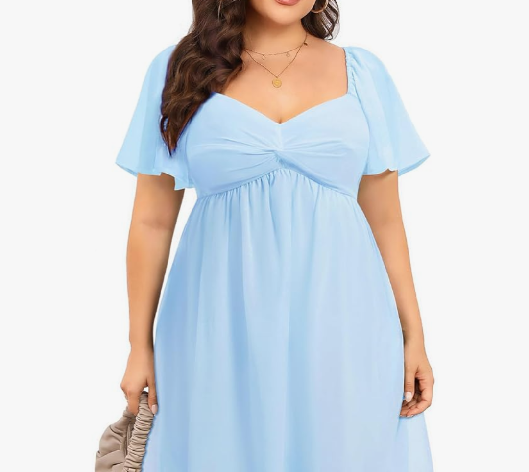 Fashion Women Graduation Dress (Size M, Light Blue)