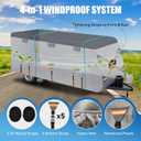 RV Cover for 22-24 ft Travel Trailers, 7 Layers Heavy Duty Camper Cover, Weatherproof & UV Resistant Motorhome Trailer Cover with Gutter & Tongue Jack Covers