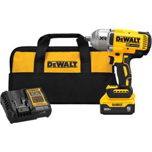 DEWALT 20V MAX Cordless Impact Wrench Kit, 20V MAX, 1/2" Hog Ring With 4-Mode Speed, Includes Battery, Charger and Kit Bag (DCF900P1)