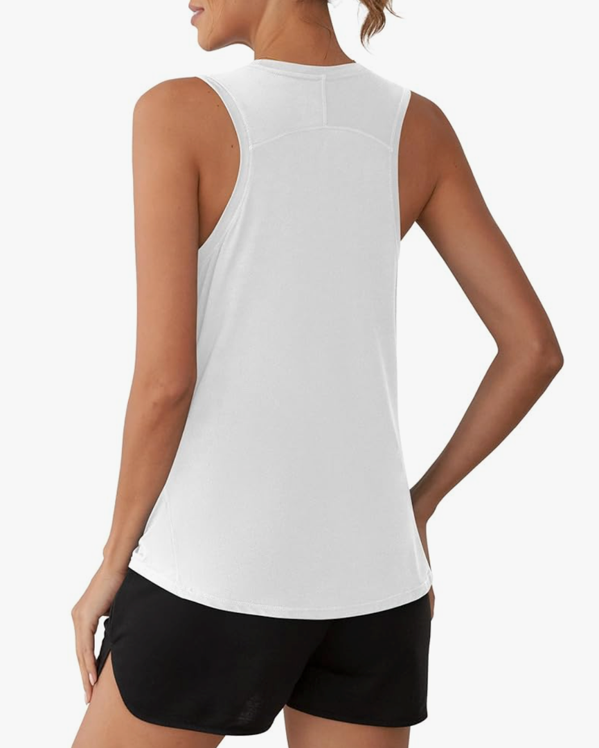 OYANUS Women's Summer Workout Tops Sleeveless Racerback Athletic Tank Top High Neck Loose Fit Running Gym Yoga Shirts M
