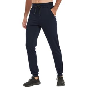 Ldtswch 38" Inseam Tall Mens Joggers Sweatpants Extra Long Zipper Pockets Athletic Pants for Jogging,Running (Blue, XL)