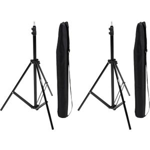 Amazon Basics Portable Aluminum Photography Light Stand Tripod with Case, Adjustable 2.8-6.7 Feet, Pack of 2, Black