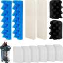 406/407 Bio Foam Filter Media and A244A1 Water Polishing Pads Replacement Kit Compatible with Fluval 406/407 Canister Filter, 12 Bio Foam Sponge and 6 Polishing Filter Pads for Aquarium Filter Media