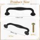 uxcell 10Pcs Drawer Pulls, 4.5"(115mm) Length Aluminum Alloy Kitchen Handles, Furniture Hardware Handles with Screw for Kitchen Cupboard, Desk Drawers, and Wardrobe, Black