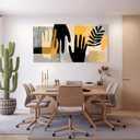 I@U Abstract Wall Art Decor Minimalist Artwork For Walls Modern Black Yellow Boho Wall Art Print Canvas Wall Art Decor For Living Room Bathroom Kitchen Bedroom Office Decorations 20x40 Inch