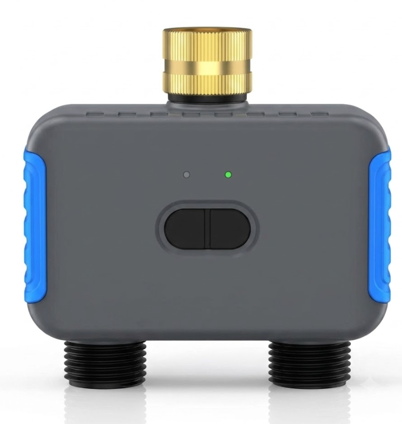 WiFi Sprinkler Timer, 2 Zone Smart Bluetooth Hose Timer, Programmable Automatic Irrigation System with Remote APP, Compatible with Alexa Google, Watering for Outdoor Garden Yard Lawn