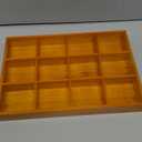 Juvale Wooden Drawer Organizer with 12 Compartments, Divided Tray for Arts and Crafts Supplies, Stationery, Small Items, 12 Grid Sorting Tray, Dark Brown (13.2 x 9.2 x 1.5 Inches) (Cedar)