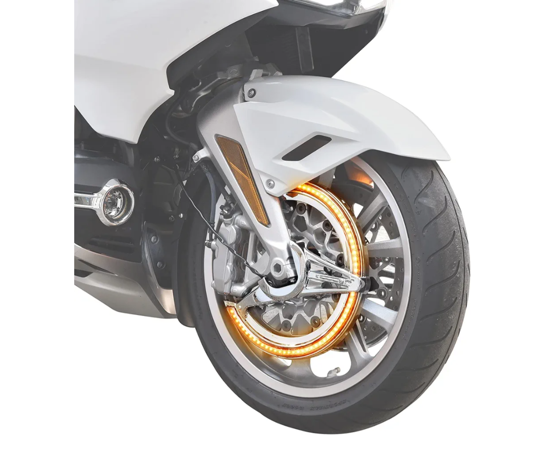 VEISUTOR Front Brake Rotor Covers LED Light for Gold Wing GL1800, Front Brake Disc Rotor Covers with Amber LED Ring Light for Honda Goldwing GL1800 20182024 Accessories VEISUTOR Front Brake Rotor Covers LED Light for Gold Wing GL1800, Front Brake Disc Rotor Covers with Amber LED Ring Light for Honda Goldwing GL1800 20182024 Accessories