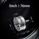 Mollom (3''|76mm) Heavy Duty Carbide Hole Saw with 2 Pilot Drill Bits, Hole Cutter cuts Stainless Steel, mild Steel, Iron, Copper, Brass, Plastic