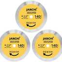 3Pack 6-1/2 Inch 140T Circular Saw Blade, Plywood, OSB, Paneling and Vinyl Siding Fast and Smooth Cutting Saw Blade 5/8 Inch Arbor.