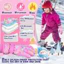 Kids Winter Gloves, Toddler Snow Glove Girls Sport Ski Mittens Snowboard Waterproof, Warm Ski Gloves for 4-6 6-8 Boys Girls (L(9-12years), Pink-RB)
