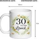 2 x 30 Years Loved Birthday Coffee Mugs, 30th Birthday Gifts For Women 11 oz, 30 Year Old Birthday Gifts For Women, 1995 Present Gift Ideas For Wife, Mom, Grandma, Mother Cups (30)