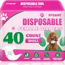 XPCARE 40 Count Disposable Female Dog Diapers, Super Absorbent, Leak Proof, Dog Diapers,Dog Period Diaper Female, for Incontinence, Estrus Female Dogs (Small)