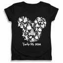 Family Matching Outfits Magical Kingdom Family Graphic Tee Summer Vacation Cruise Trip Travel Tops, 123, Black