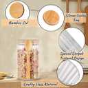 Steviieden 24 FL OZ Airtight Glass Jar with Bamboo Spoons Lids Overnight Oats Container Decorative Coffee Bar Food Storage Jar Cereal Nuts Salts Coffee Tea Flour Sugar Container Spice Jar