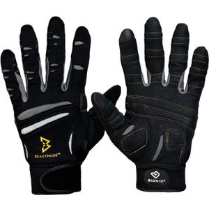 Bionic Men's Beastmode Full Finger Gym Workout Gloves (Black, S)
