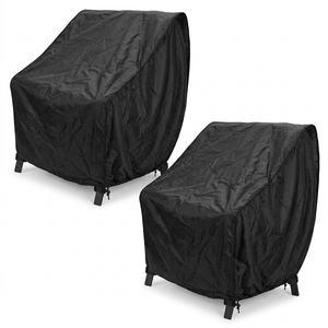 Outdoor lounge furniture cover, Black, Count of 2, Patio Seat Cover, Size 40x35x33 inches