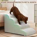 Aodisman Dog Steps for Bed and Couch,4-Step Dog Stairs and Ramp for Small Dogs & Cats,Indoor Anti-Slip Pet Stairs for Old Cats and Puppy,Light Grey