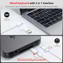 OMOTON Wired Keyboard and Mouse for Mac, iMac, MacBook, Portable Size Design, Plug and Play Keyboard with Dual Interface (Type-C & USB A), Mouse with USB A Interface ONLY, White