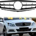 C300 Grill Front Grille for Mercedes Benz W204 C Class C250 C300 C350 C200 2008-2014, NOT Fit for C63 AMG Style Chrome Black Sport Style