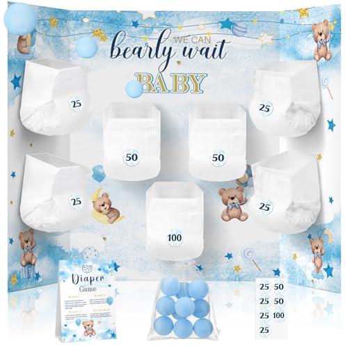 Ctosree 1 Piece Bear Baby Shower Diaper Game 1 Diaper Baby Shower Game Board for Bridal Games Boy Girl, Game Board Only