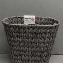 GRANNY SAYS Wicker Waste Basket - Waterproof, Space-Saving, 19L/5Gallon, Bathroom & Bedroom Trash Can (Gray)