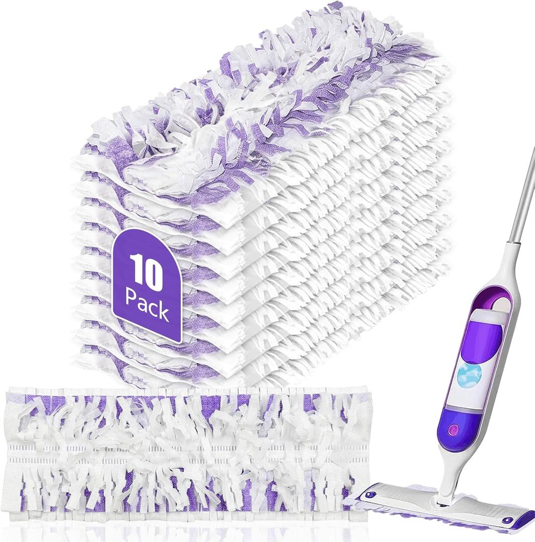 10 Pack Disposable Mopping Pads Refills for Swiffer PowerMop Multi-Surface & Wood Mops, Spray Clean Pads Replacement for Floor CleaningPurple Without Handle
