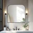 Bathroom Vanity Mirror,30" x 30" Black Metal Framed Wall Mirror for Over Sink, Living Room, Bedroom,Entryway Decor