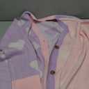 Saodimallsu Womens Heart Cardigan Sweaters Valentines Oversized Winter Color Block Button Up Cute Ribbed Sweater Coats (Small, Purple)