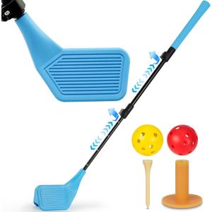 VntB Kids Toy Golf Clubs, Left/Right Handed 17-31 inches Set Adjustable Telescopic Height Golf Set,Indoor Outdoor Sport Toy for Kids Ages 3+,Blue