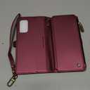 Defencase Compatible with Samsung Galaxy S20 FE 5G Case Wallet with RFID Blocking Card Holder for Women, PU Leather Magnetic Snap Flip Zipper Strap Wallet Phone Case Fit for Galaxy S20 FE 5G, Wine Red