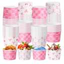 48 Pcs Pink Bow Snack Cups 9oz Coquette Bowknot Disposable Bowls Dessert Food Treat Paper Bowls for Mothers Day Baby Shower Birthday Bachelorette Wedding Bridal Party Supplies
