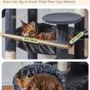 Taoqimiao 76-Inch Cat Tree XXL for Large Cats, Giant Cat Tower with Scratching Board, Extra-Large Metal Hammock, 3 Perches, 7 Sisal Posts, 2 Big Condos, Hanging Basket, Smoky Gray, MS047G