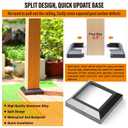 3 pcs 6x6 (Actual: 5.5"x5.5") Aluminum Deck Post Base Cover, for Deck railings, Stairs, Patios, Porches Split Deck Post Skirt (Black)
