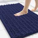 Smiry Bathroom Rugs Mat 30x20, Extra Soft Absorbent Chenille Bath Rugs, Non Slip Rubber Backing Machine Washable Quick Dry Bath Mats for Bathroom Floor, Tub, Shower, Home Decor Accessories, Deep Blue