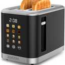 2 Slice Toaster Stainless Steel with LED Display, Extra Wide Slots, 6 Shade Settings, Defrost/Reheat/Cancel, Removable Crumb Tray  Compact Toaster for Bagels & Waffles (2 piece smart model)