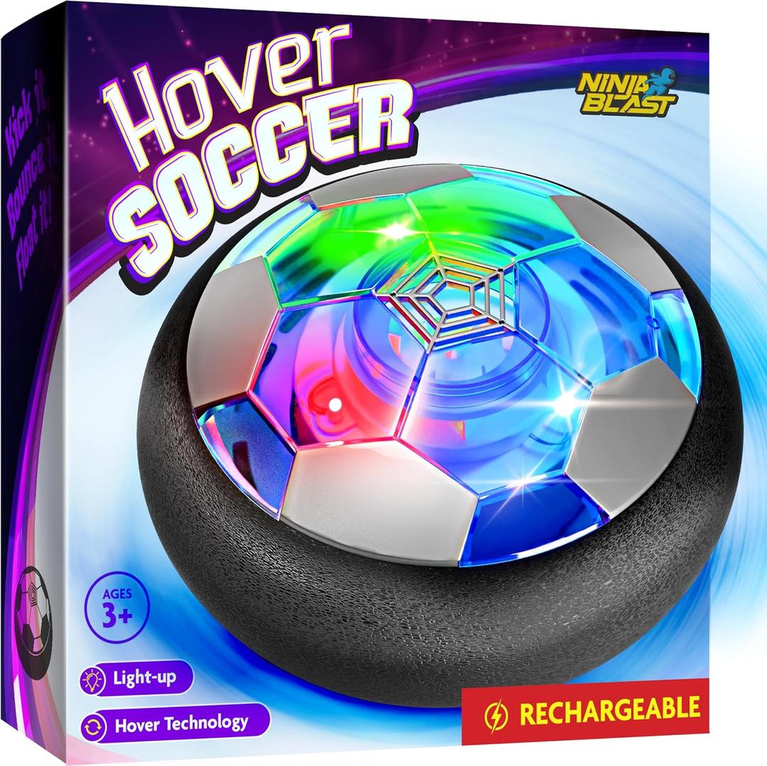Ninja Blast Hover Soccer Light-Up Ball, Birthday Gift for Boys, Indoor Toy Games, Kids Gifts for Age 5, 6, 7, 8, 9, 10, 11, 12 Years Old, Boy Toys for Age 3 Years and Up., Single