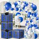Graduation Decorations 2025 Graduation Party Decorations Set of 4 Boxes with 144pcs Balloons Arch Garland Kit Party Supplies for Any Grades Blue