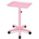 Salon Seor Pink Salon Tray with Wheels, Height Adjustable Hair Color Service Tray for Spa, Tattoo, or Home Use