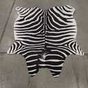 BENRON Zebra Rug, Black and White Rugs for Living Room Bedroom, Cute Animal Hides and Skins for Kids Nursery Home Decor, 4.6 x 5.2ft